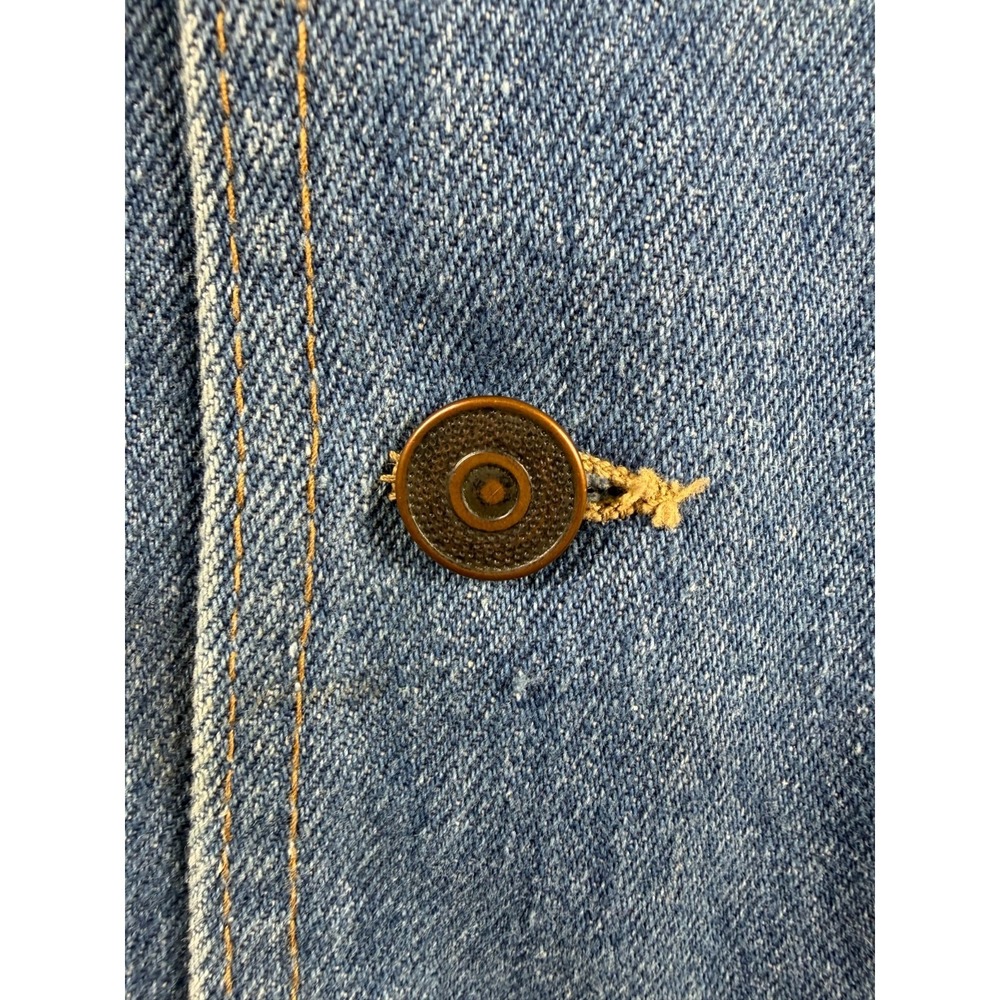 Vtg Denim Vest Mens Large Made USA Button Front Blue Jean Western - Picture 4 of 9